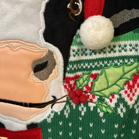 XXL / XL UNISEX UGLY CHRISTMAS π SWEATER MOO COW BELL PLUS SIZE HOLIDAY MOOD - Picture 4 of 8